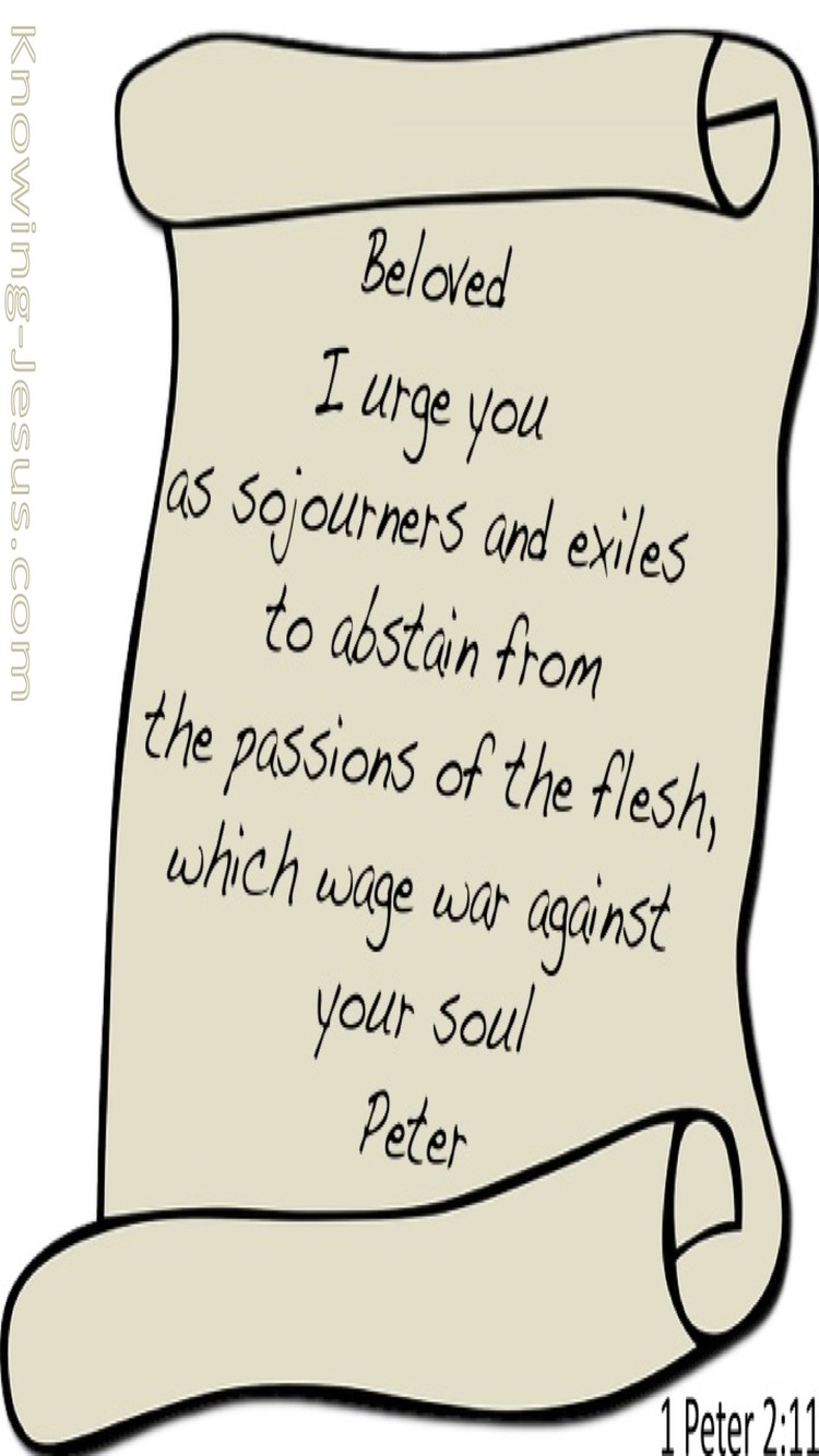 1 Peter 2:11 Abstain From Passions Of The Flesh (white)